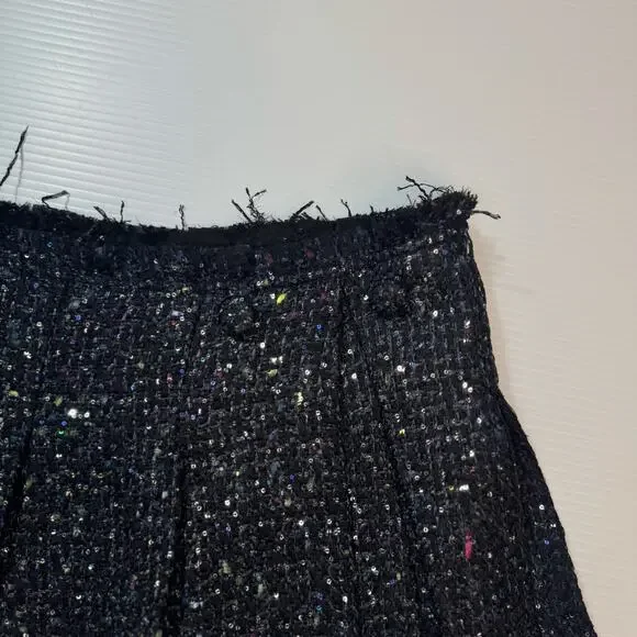 Aqua Wicked Tweed Asymmetric Pleated Skirt Women’s Medium Dark Academia Broadway - Picture 10 of 16